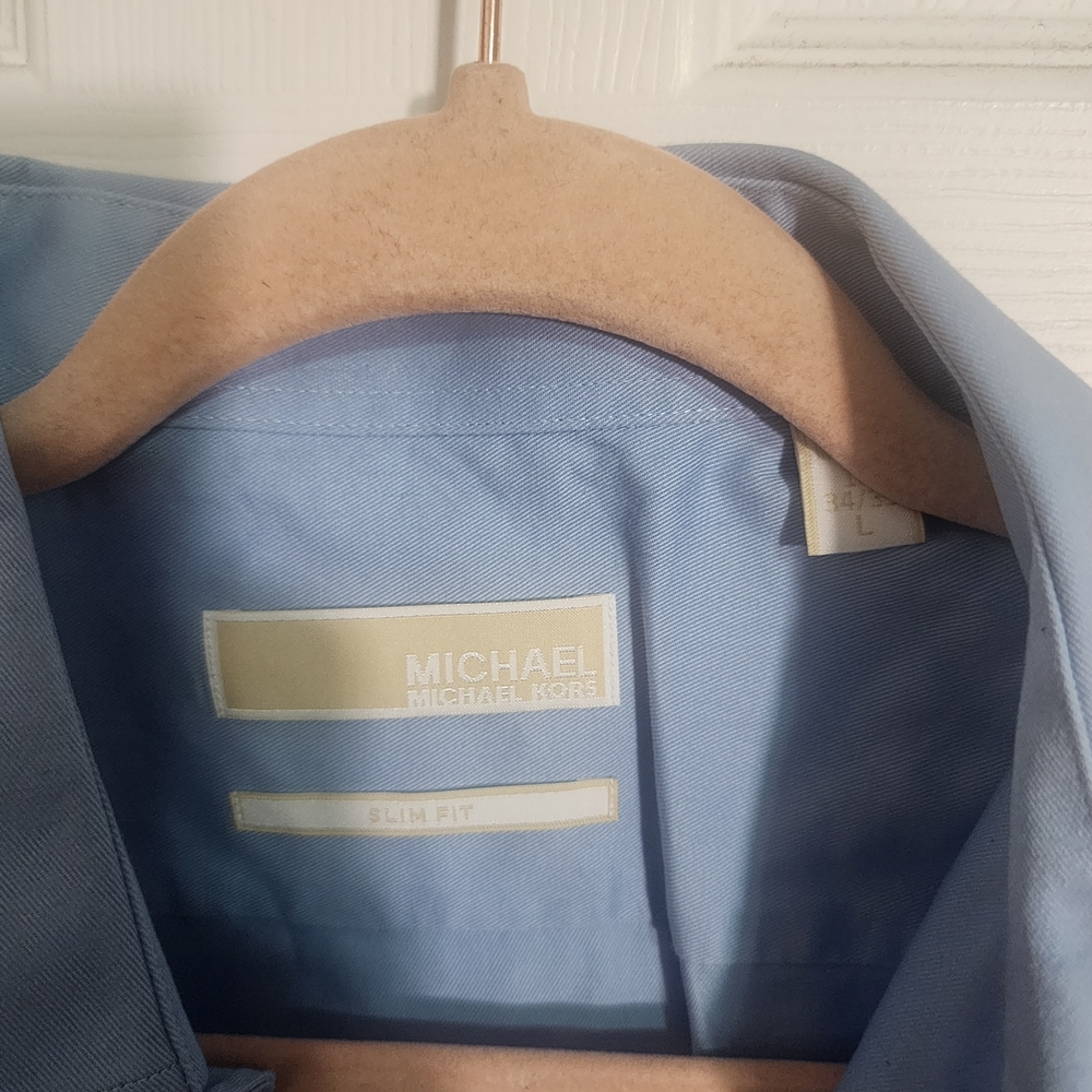 Michael Kors Light Blue Slim Fit Shirt